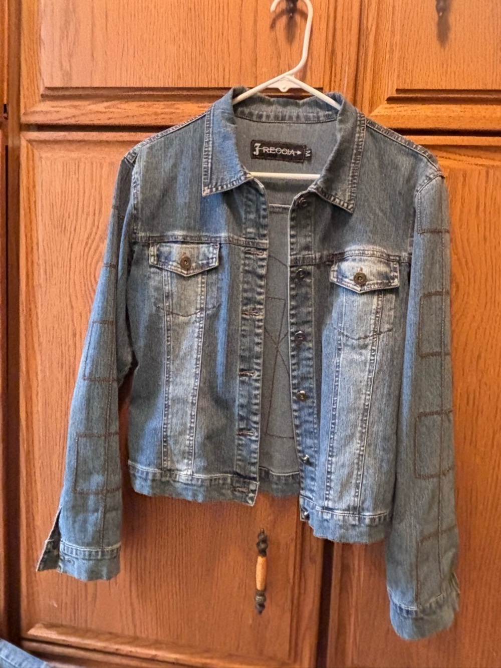 Light Blue Denim Jean Jacket - cool stitching design